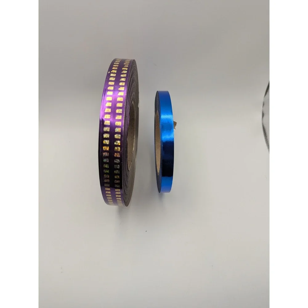 Decorative Ribbon Rolls‎ Purple Holographic Blue Metallic Crafting Party Decor